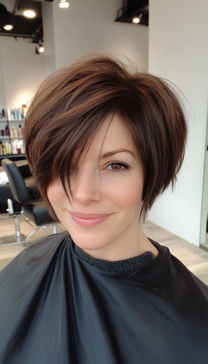 3. Layered Chocolate Bob (Funky Short Haircuts) - Funky Short Haircuts