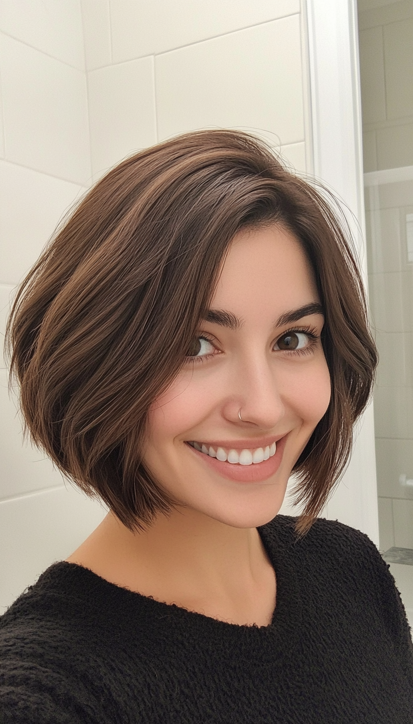 7. Smoky Brown French Bob (Funky Short Haircuts) - Funky Short Haircuts