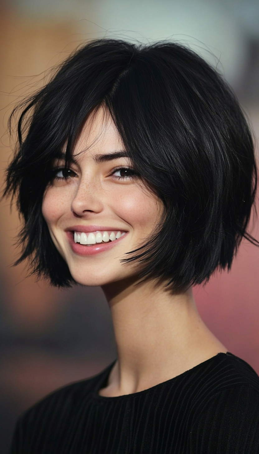 9. Jet Black Choppy Bob (Funky Short Haircuts) - Funky Short Haircuts