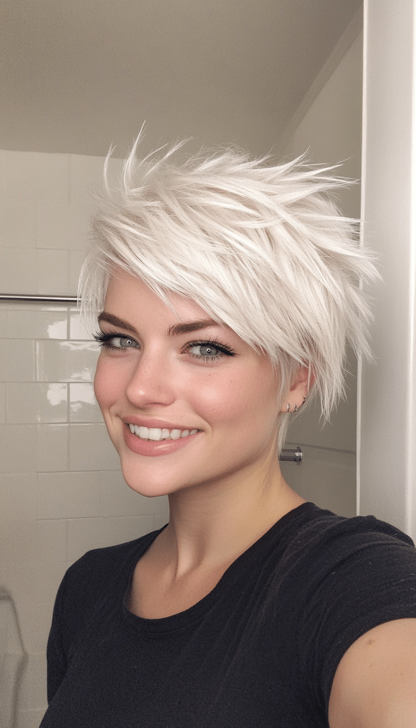 12. Icy Blonde Edgy Mullet (Funky Short Haircuts) - Funky Short Haircuts