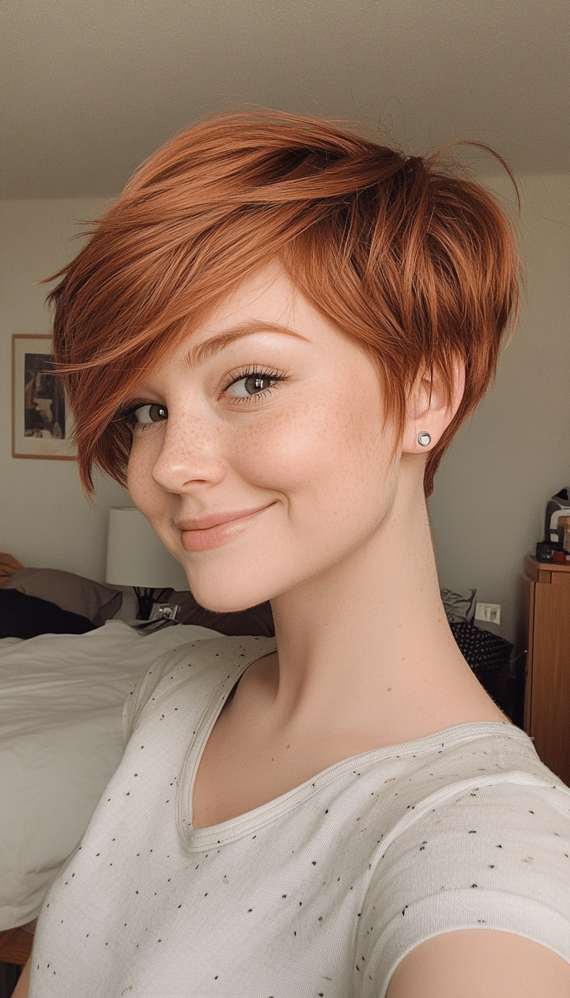 13. Auburn Wispy Crop (Funky Short Haircuts) - Funky Short Haircuts