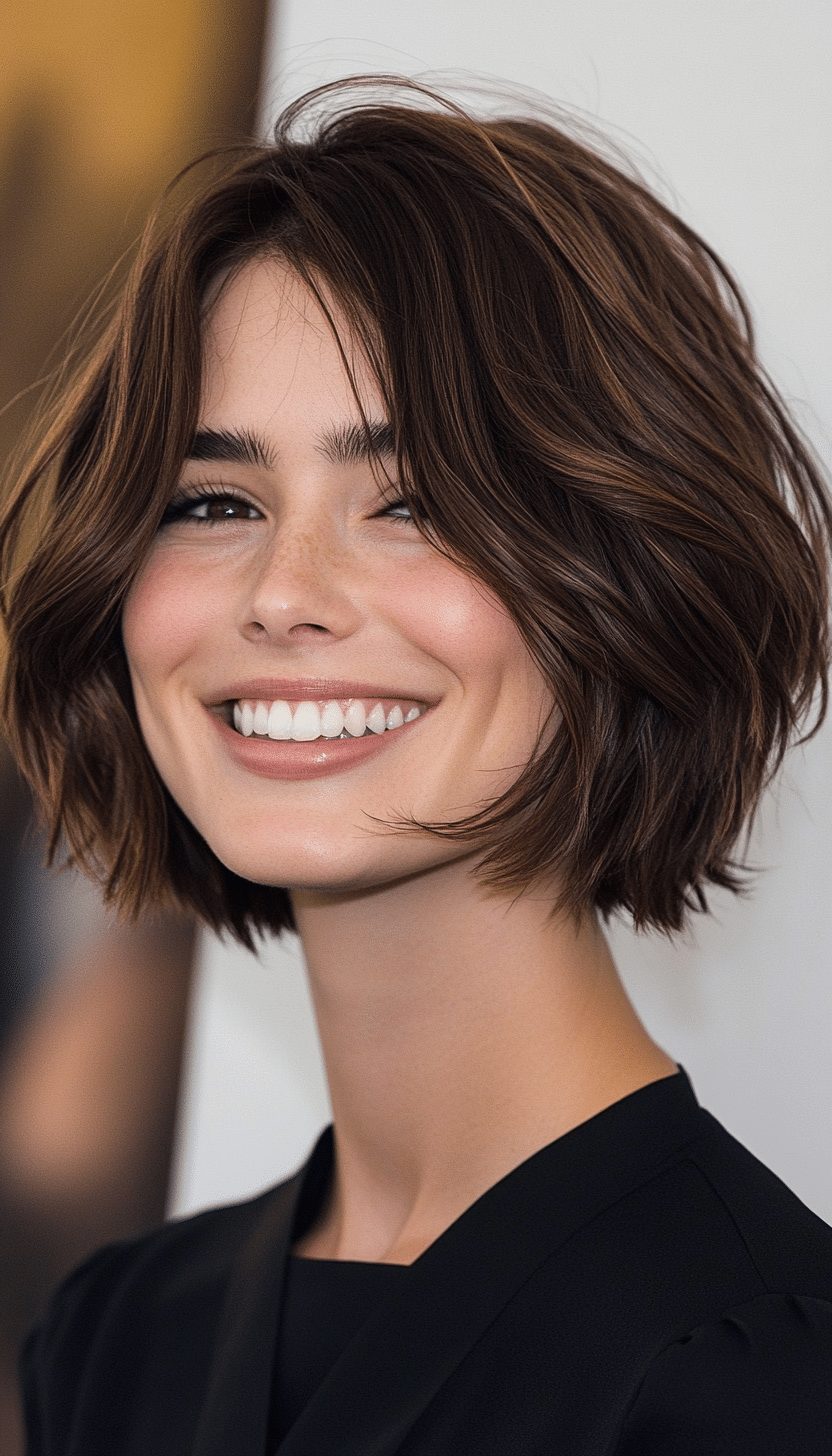22. Chocolate Brown Undone Bob (Funky Short Haircuts) - Funky Short Haircuts