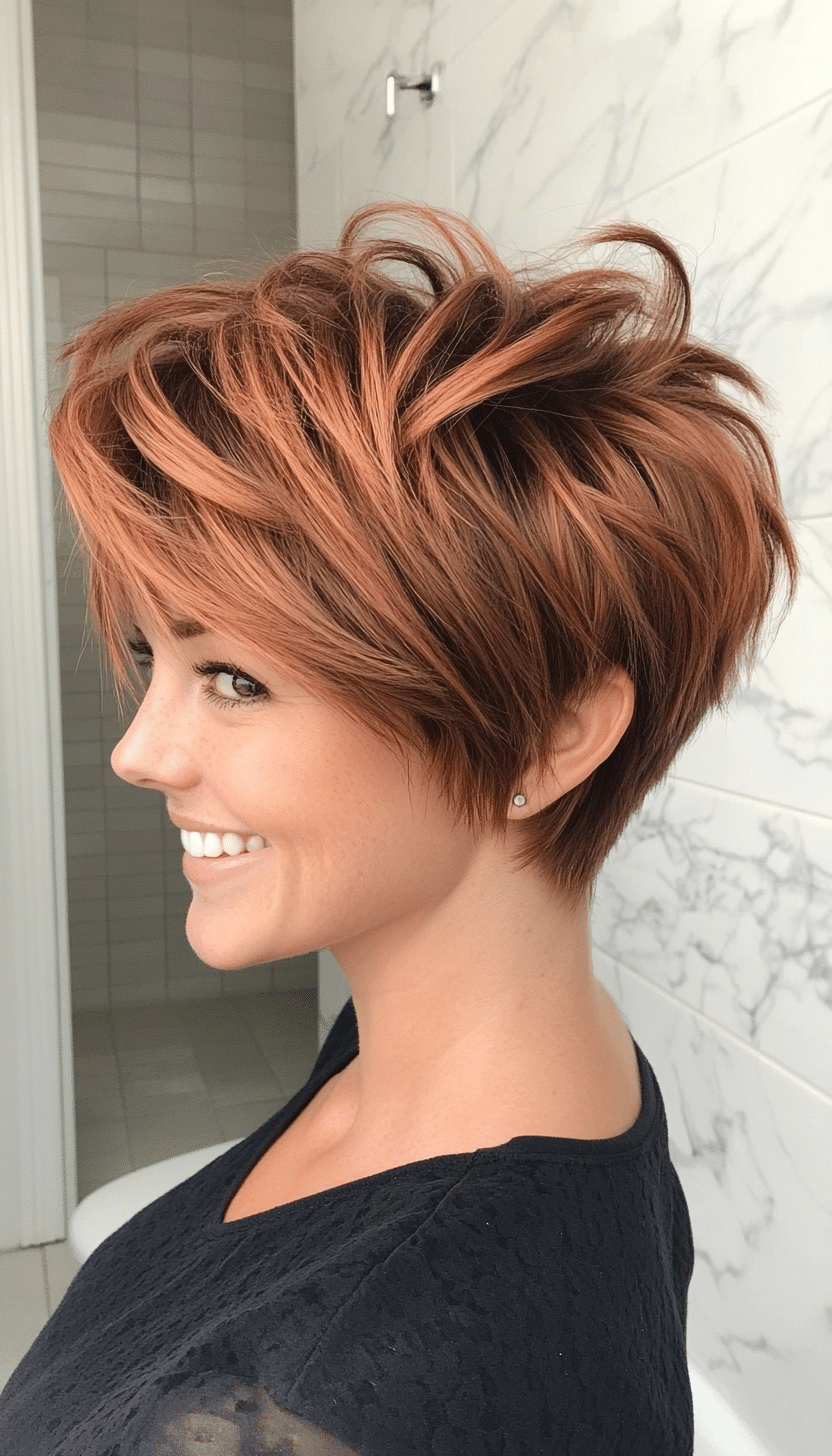 25. Copper Layered Shag (Funky Short Haircuts) - Funky Short Haircuts