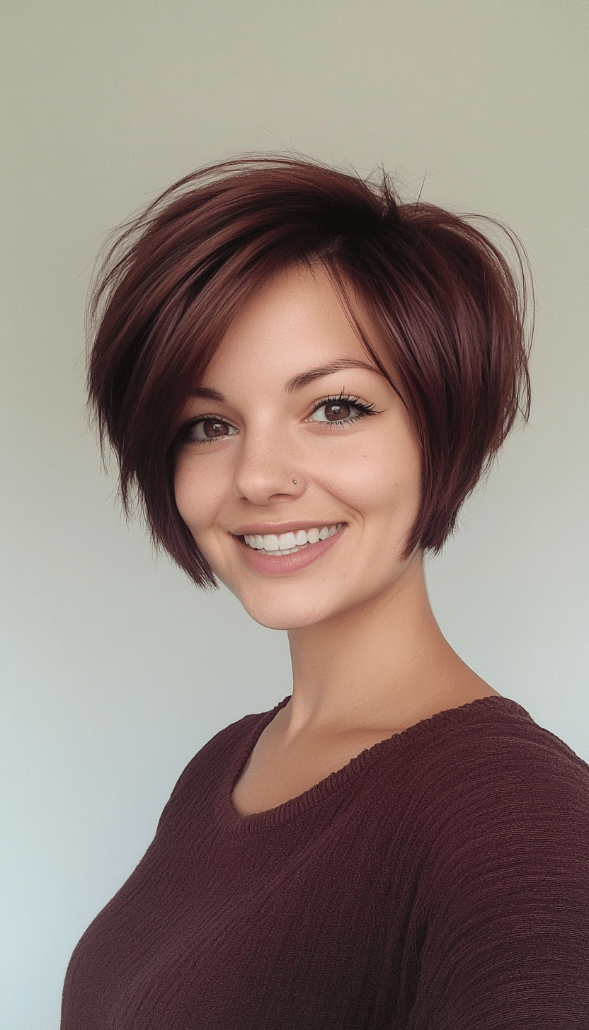 27. Dark Mahogany Pixie Bob (Funky Short Haircuts) - Funky Short Haircuts