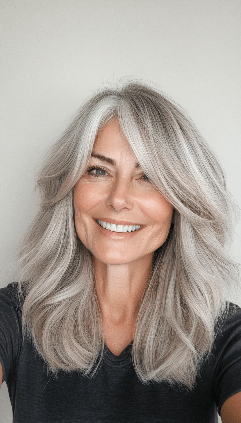 1. Feathered Ash Blonde Shag (Shag Haircuts For Women Over 50) - Shag Haircuts For Women Over 50