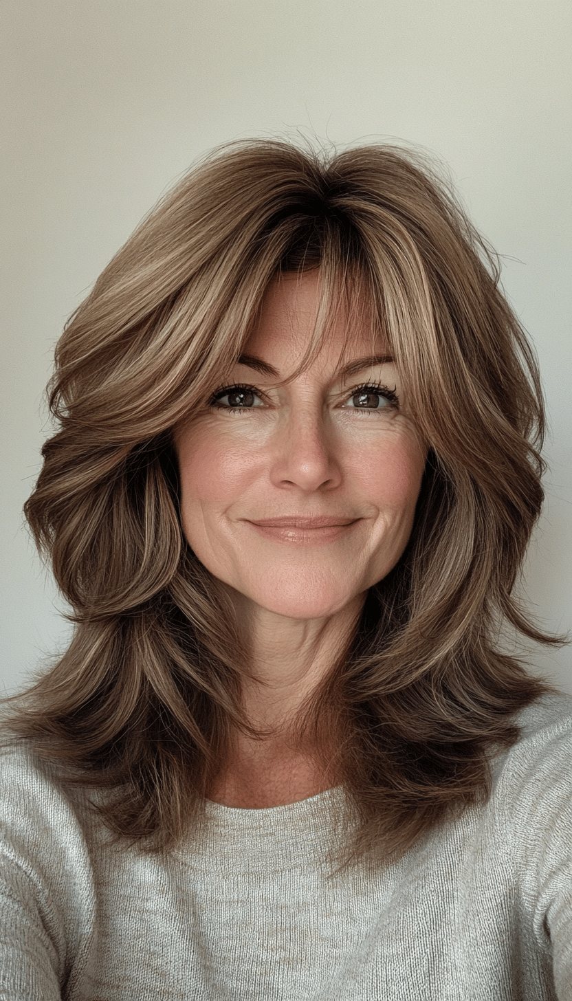 10. Soft Mocha Voluminous Shag (Shag Haircuts For Women Over 50) - Shag Haircuts For Women Over 50