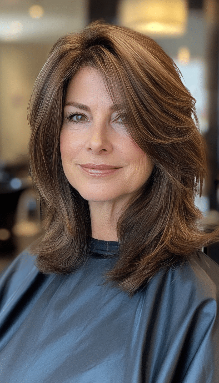 23. Deep Cocoa Angled Shag (Shag Haircuts For Women Over 50) - Shag Haircuts For Women Over 50