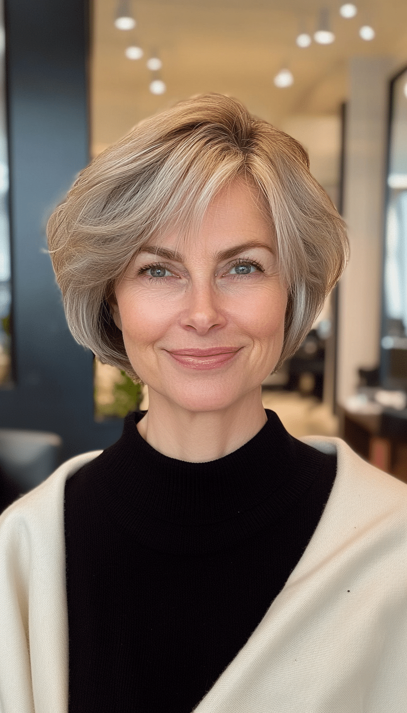 26. Classic Pageboy Cut in Warm Golden Blonde (Short Hairstyles For Older Women) - Short Hairstyles For Older Women
