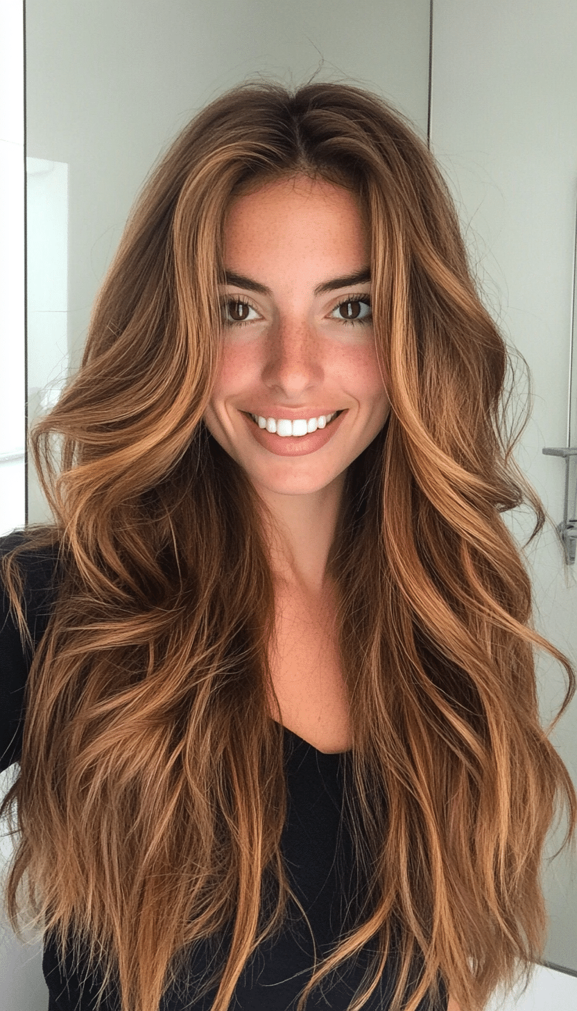 6. Layered Waves in Golden Brown (Haircuts For Long Hair With Layers) - Haircuts For Long Hair With Layers