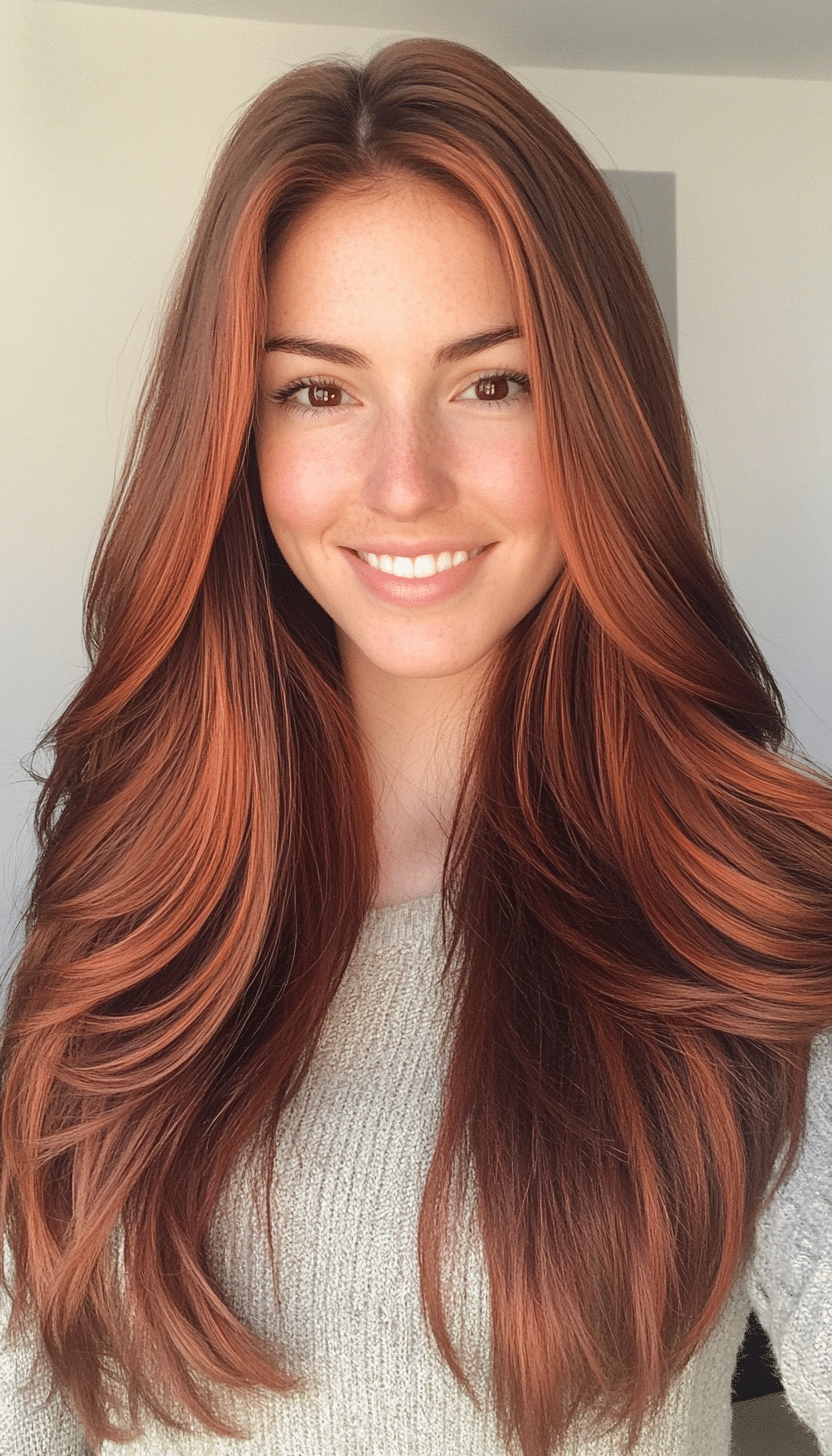 14. Long Layers with Subtle Copper Hues (Haircuts For Long Hair With Layers) - Haircuts For Long Hair With Layers