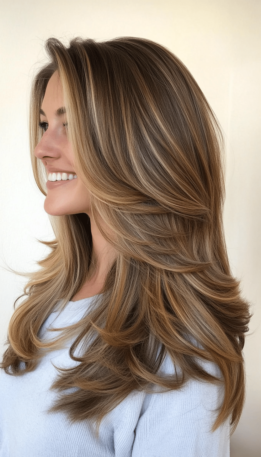 21. Layered Tresses with Toffee Highlights (Haircuts For Long Hair With Layers) - Haircuts For Long Hair With Layers