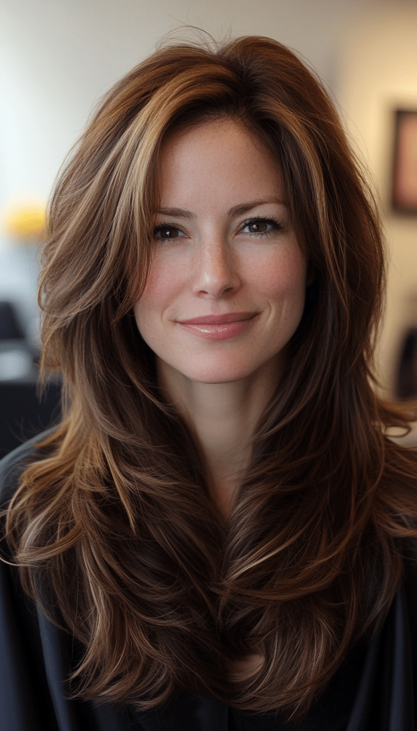 22. Long Layers with Espresso Lowlights (Haircuts For Long Hair With Layers) - Haircuts For Long Hair With Layers