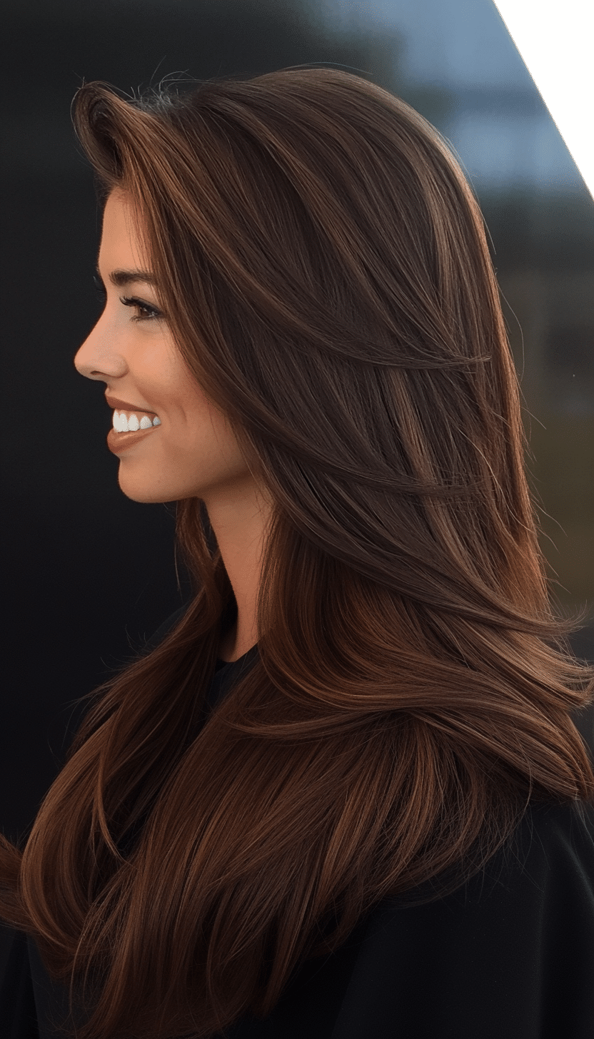 5. V-Cut with Espresso Brown (Haircuts For Long Brown Hair) - Haircuts For Long Brown Hair