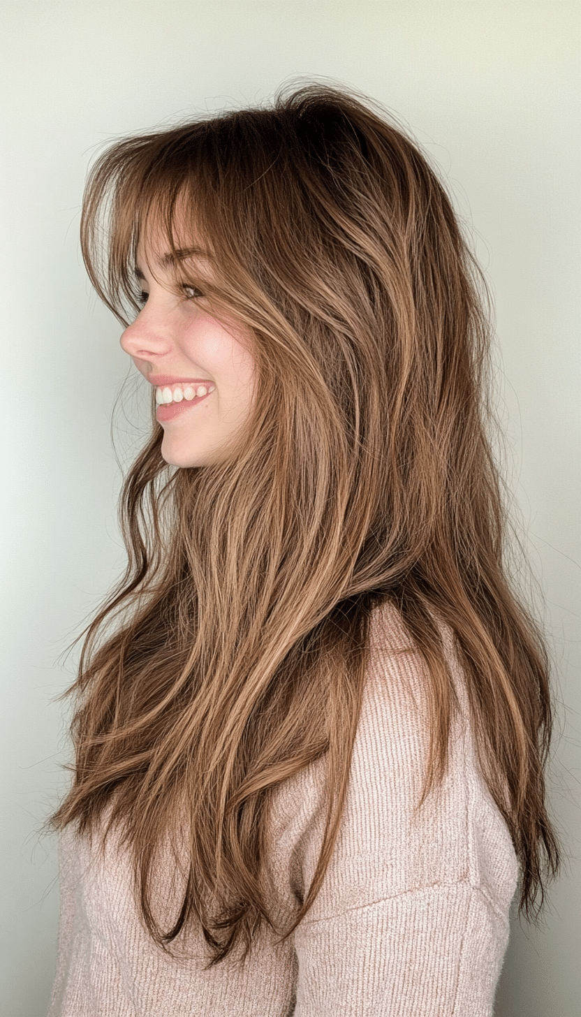 8. Long Shag with Light Caramel Brown (Haircuts For Long Brown Hair) - Haircuts For Long Brown Hair
