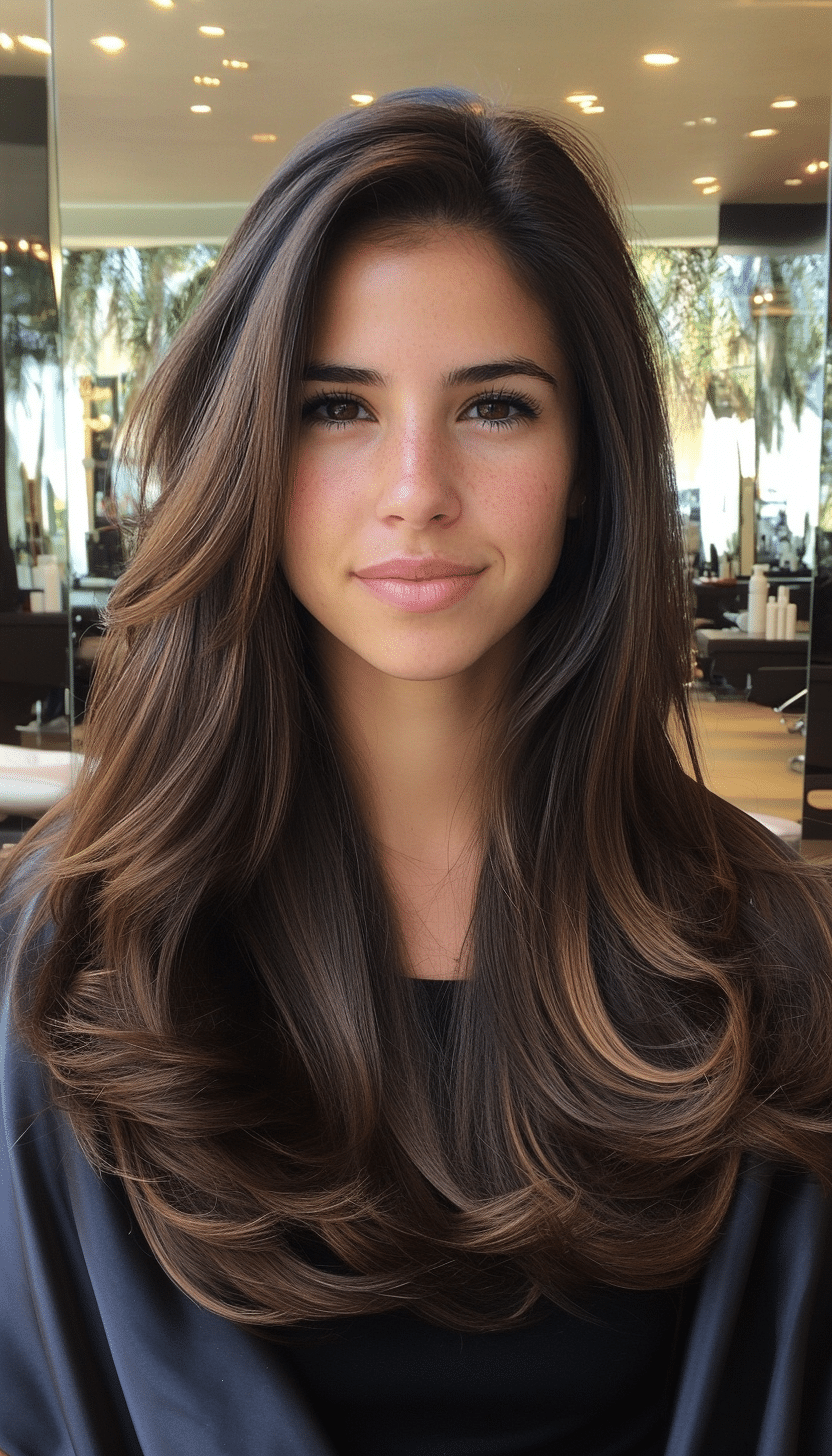 13. Lived-In Layers with Cocoa Brown (Haircuts For Long Brown Hair) - Haircuts For Long Brown Hair