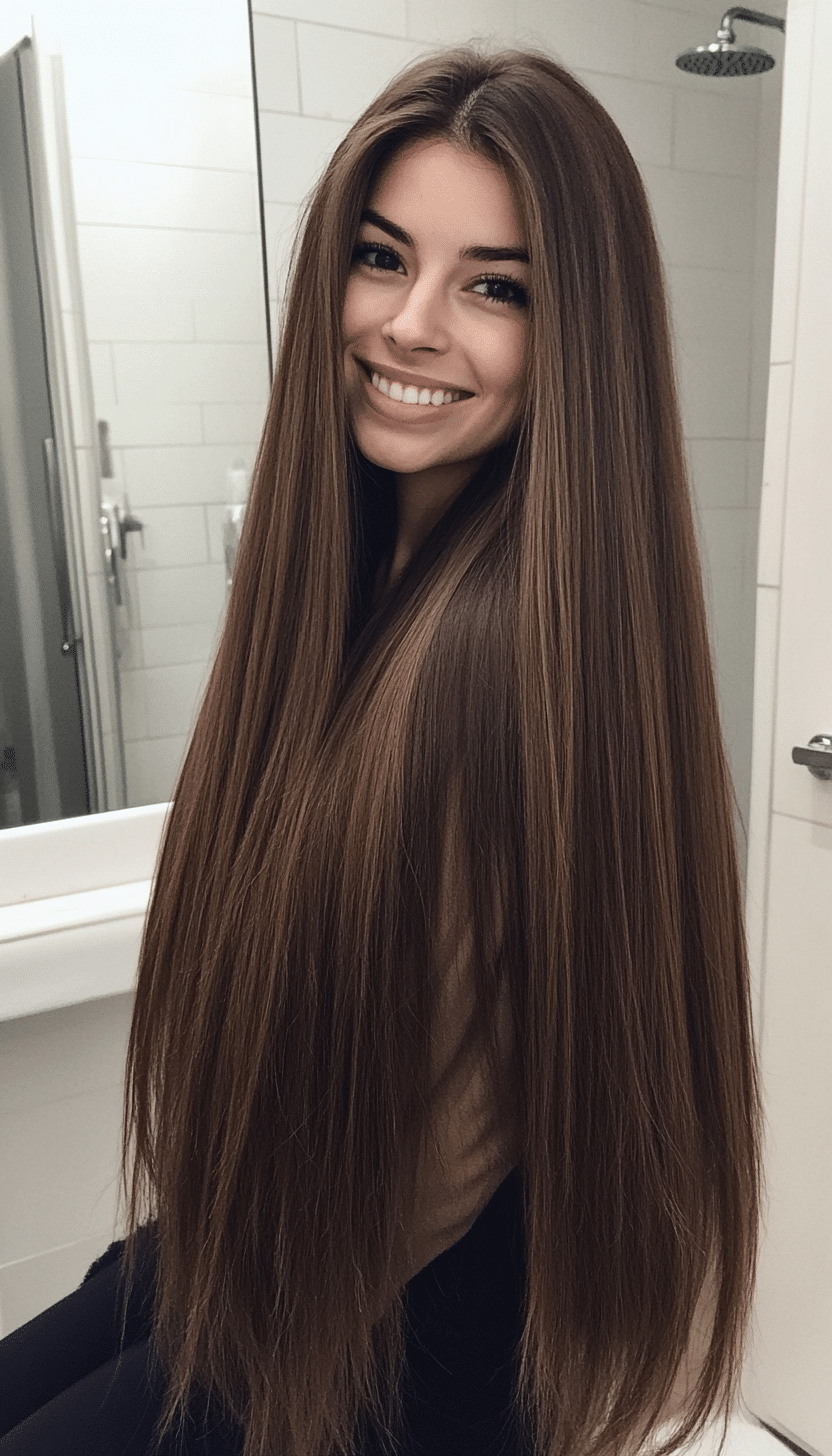 27. Sleek & Straight with Classic Brunette (Haircuts For Long Brown Hair) - Haircuts For Long Brown Hair