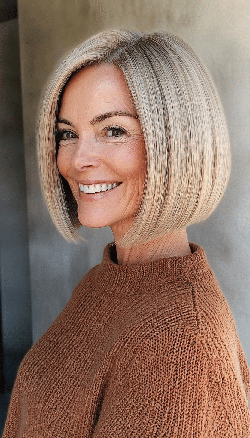 4. Chin-Length Blunt Bob in Honey Blonde (Haircuts For Women Over 60 With Thin Hair) - Haircuts For Women Over 60 With Thin Hair