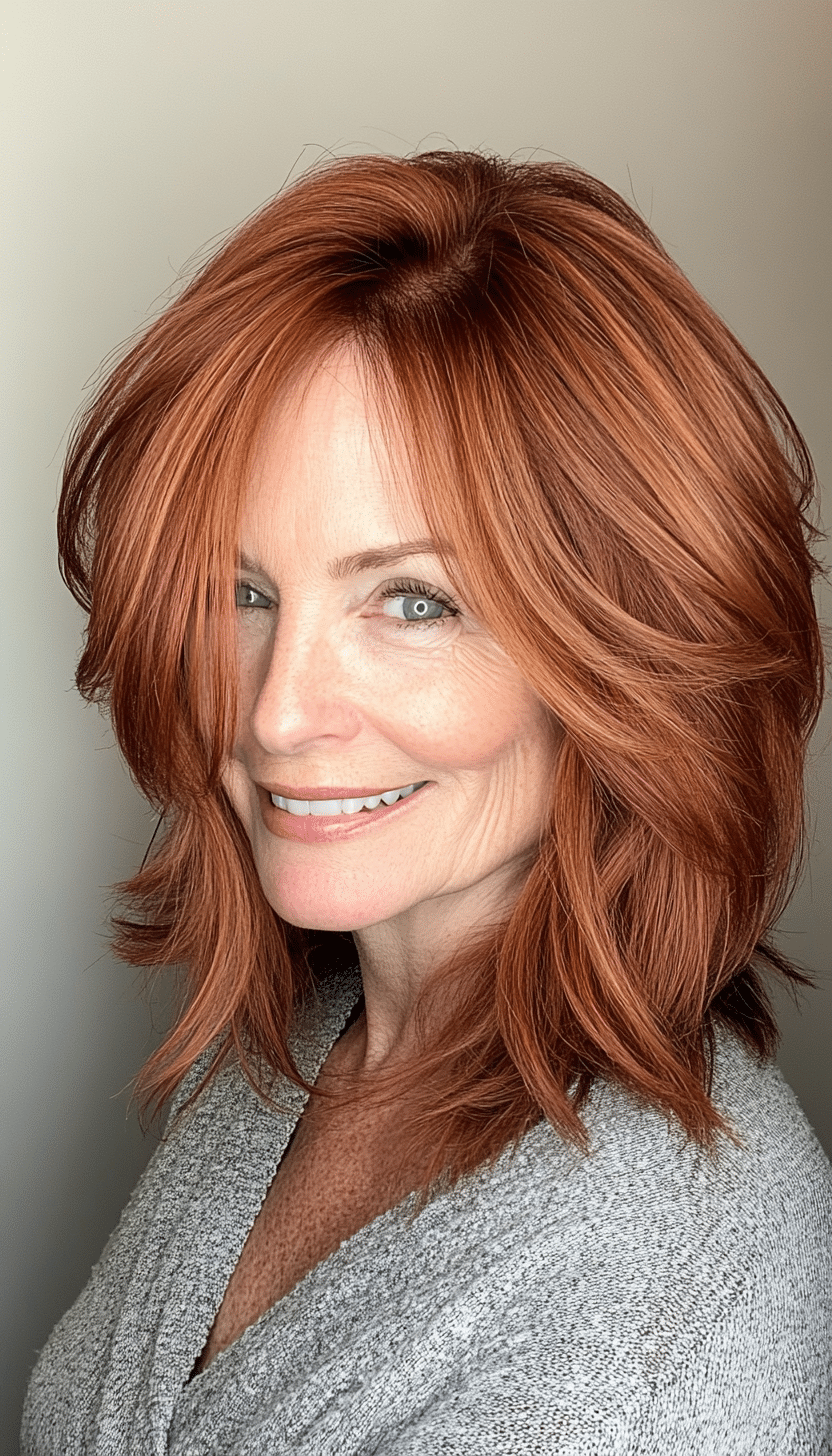 12. Graduated Bob in Warm Auburn (Haircuts For Women Over 60 With Thin Hair) - Haircuts For Women Over 60 With Thin Hair