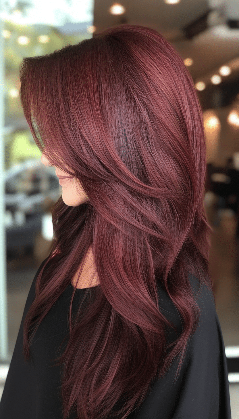 14. Long and Textured in Rich Mahogany (Long Hairstyles For Women Over 60) - Long Hairstyles For Women Over 60