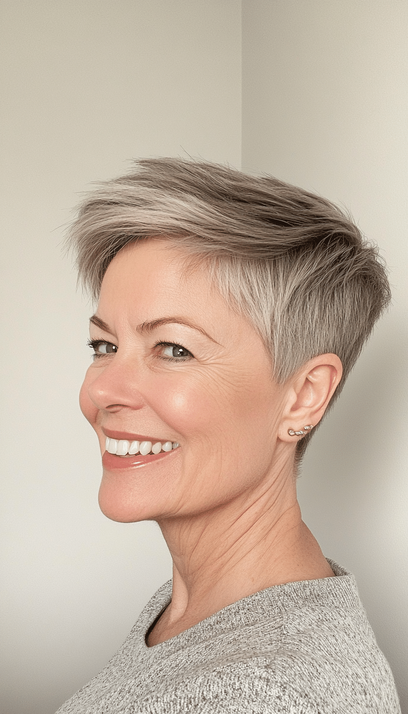 1. Soft Tapered Pixie in Ash Brown (Very Short Haircuts For Older Women) - Very Short Haircuts For Older Women