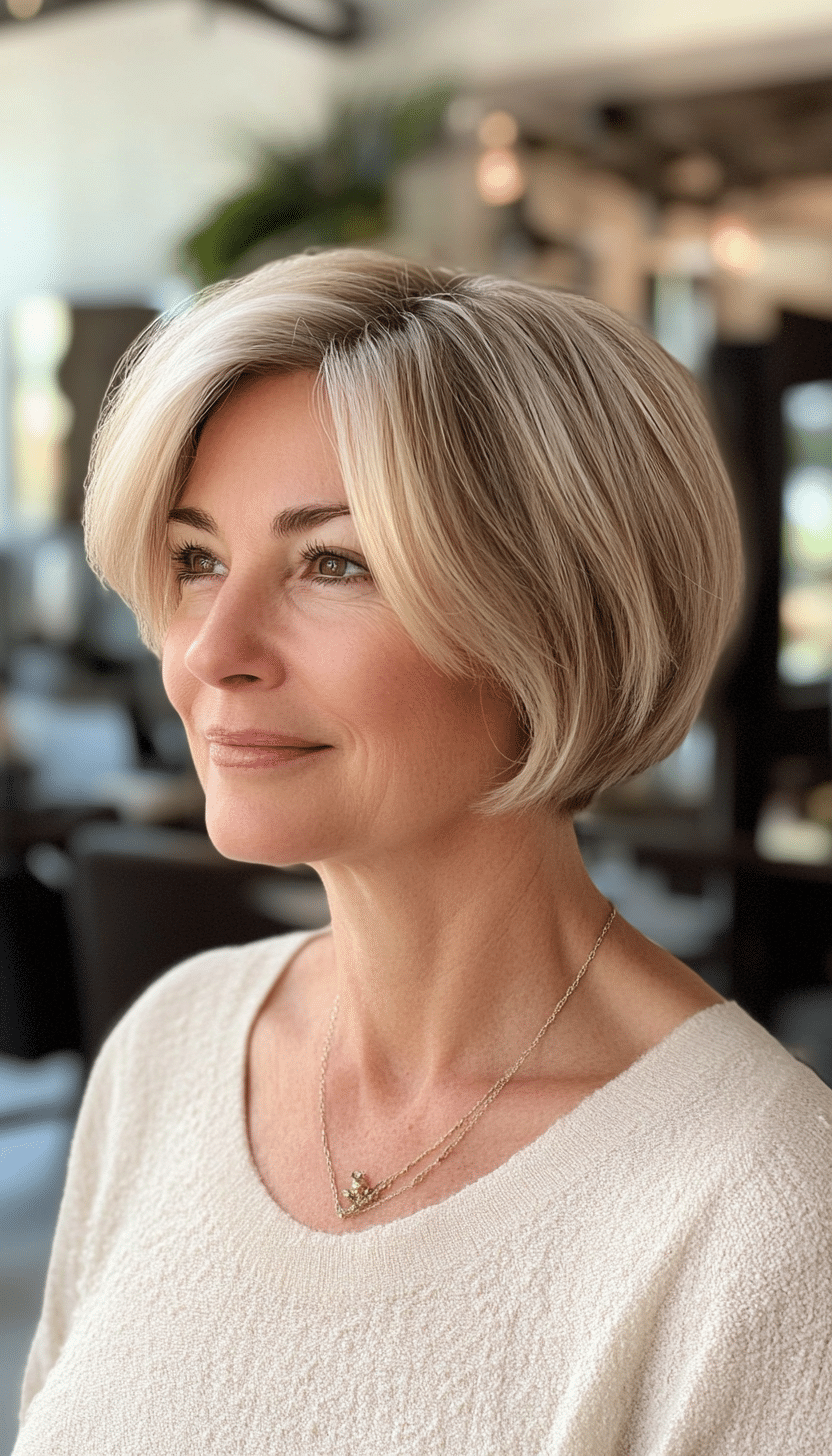 18. Ear-Length Textured Bob in Muted Sandy Blonde (Very Short Haircuts For Older Women) - Very Short Haircuts For Older Women