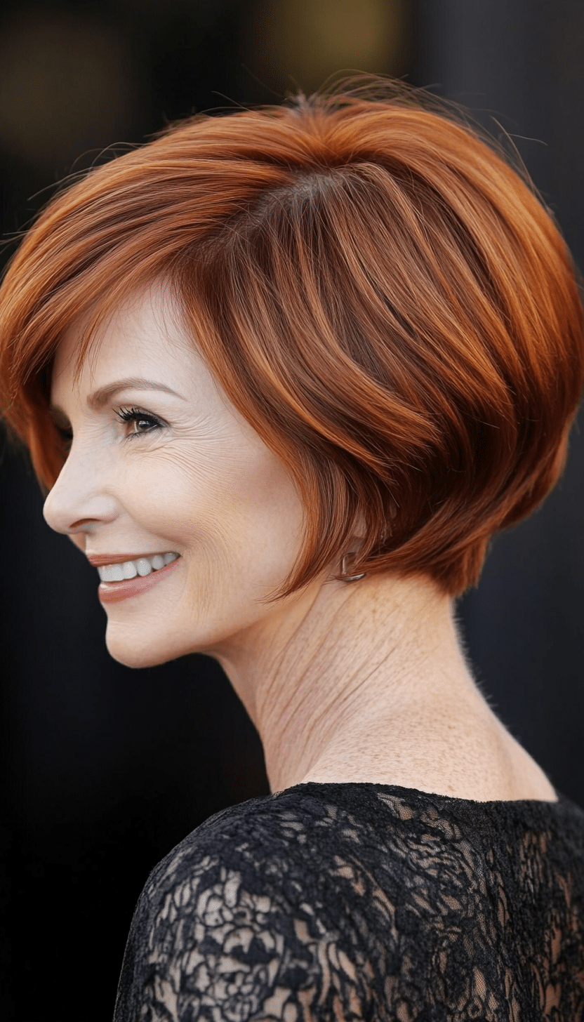 20. Rounded Pixie Bob in Deep Auburn (Very Short Haircuts For Older Women) - Very Short Haircuts For Older Women