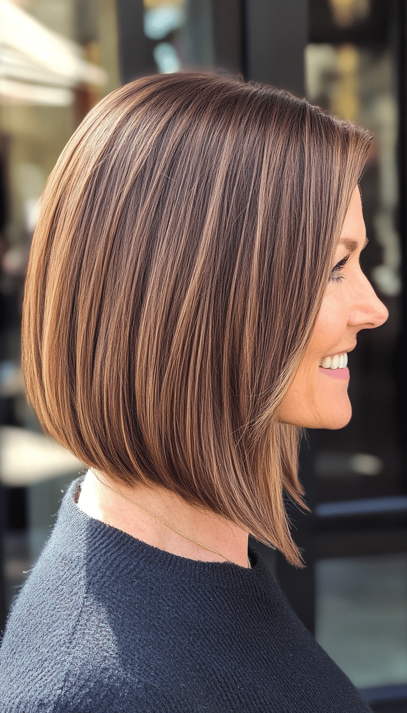 19. Classic Blunt Cut in Medium Walnut Brown (Hairstyles For Women Over 50) - Hairstyles For Women Over 50