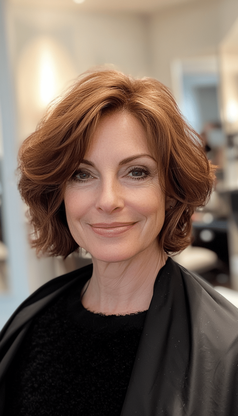 13. Classic Pageboy with Auburn Brown (Best Hairstyles For Women Over 50) - Best Hairstyles For Women Over 50