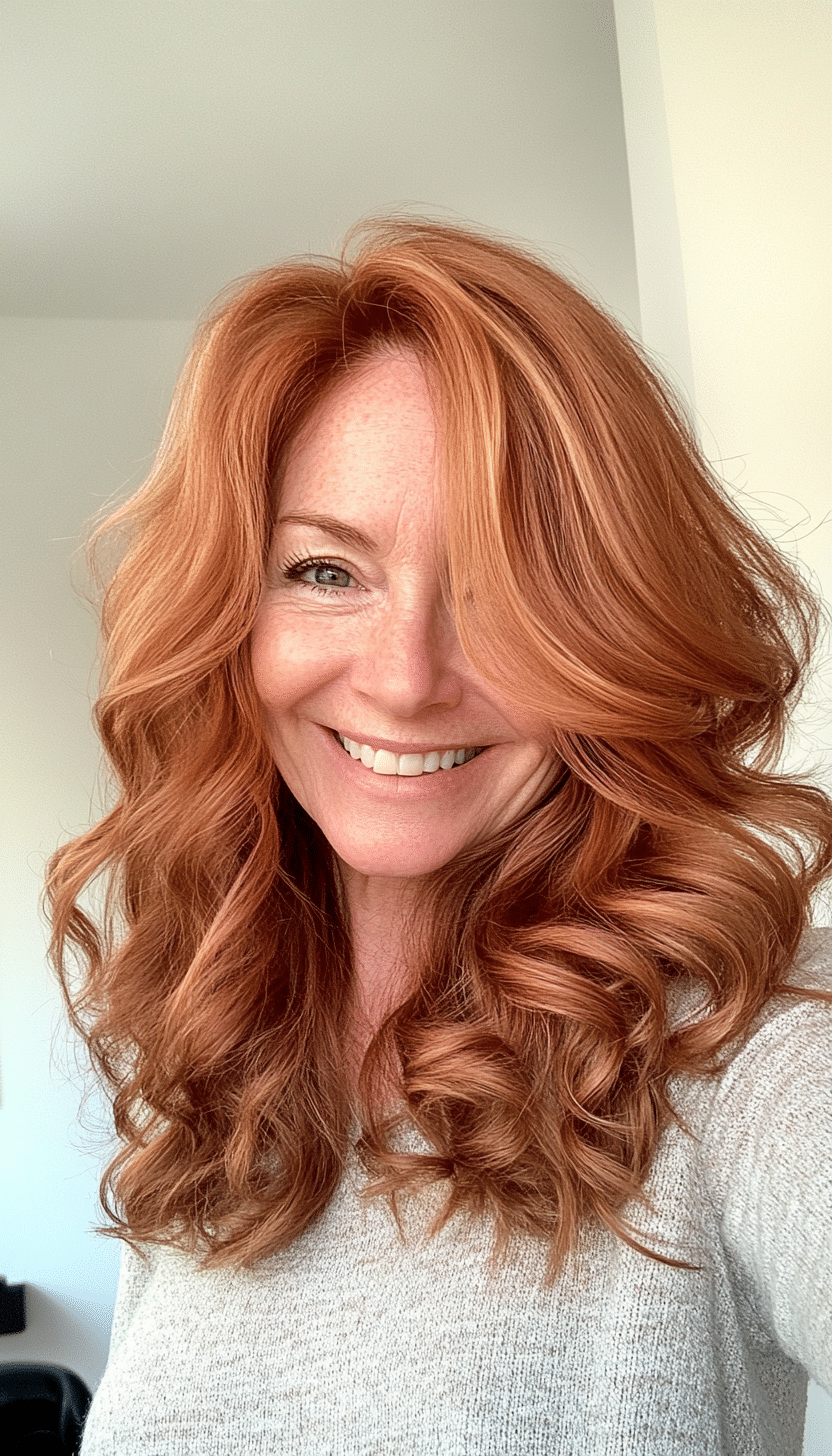 18. Voluminous Curls with Warm Chestnut (Best Hairstyles For Women Over 50) - Best Hairstyles For Women Over 50