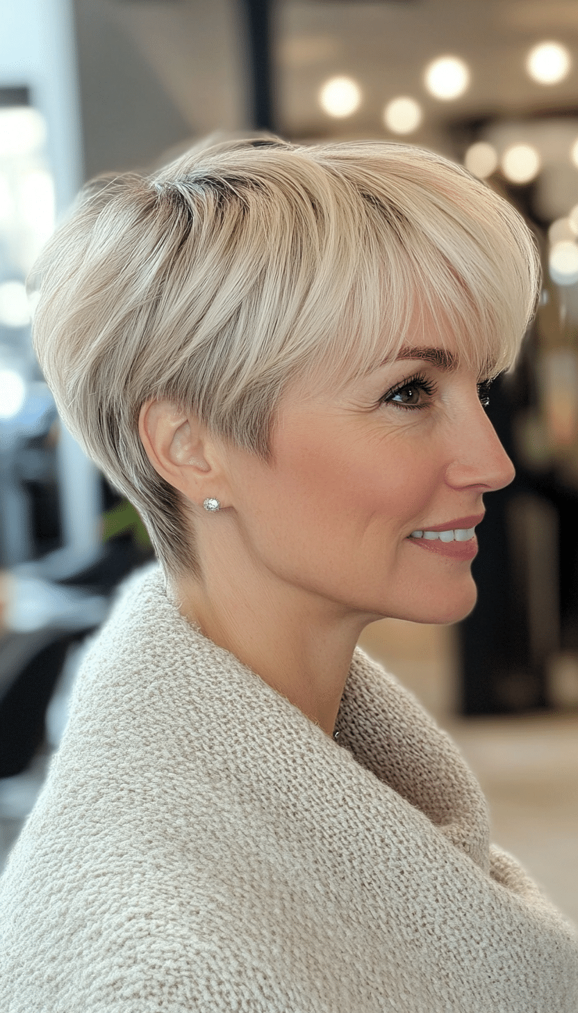 14. Choppy Layered Crop in Sand Blonde (Best Hairstyles For Women Over 60) - Best Hairstyles For Women Over 60