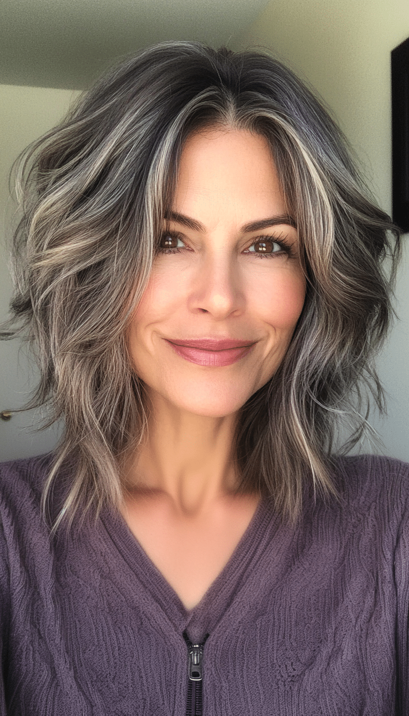 16. Soft Tousled Bob in Dark Ash Brown (Best Hairstyles For Women Over 60) - Best Hairstyles For Women Over 60