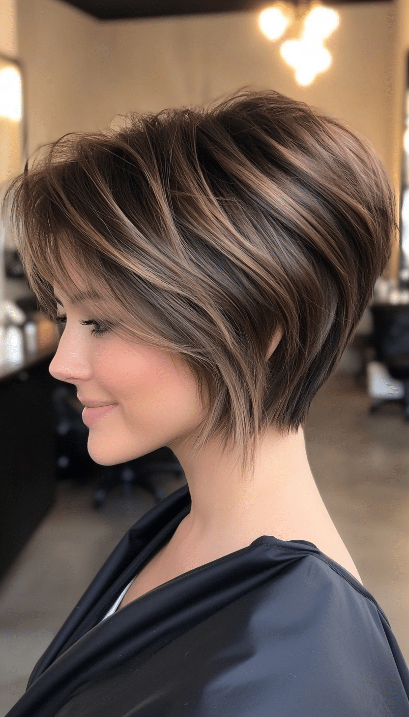 12. Side-Swept Pixie in Dark Mocha (Short Hairstyles With Layers) - Short Hairstyles With Layers