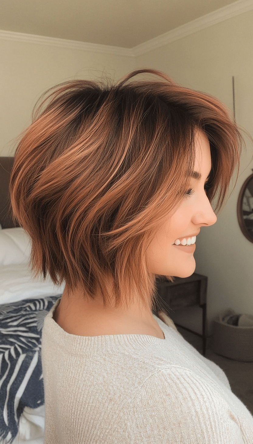 18. Shaggy Crop in Chestnut Ombre (Short Hairstyles With Layers) - Short Hairstyles With Layers