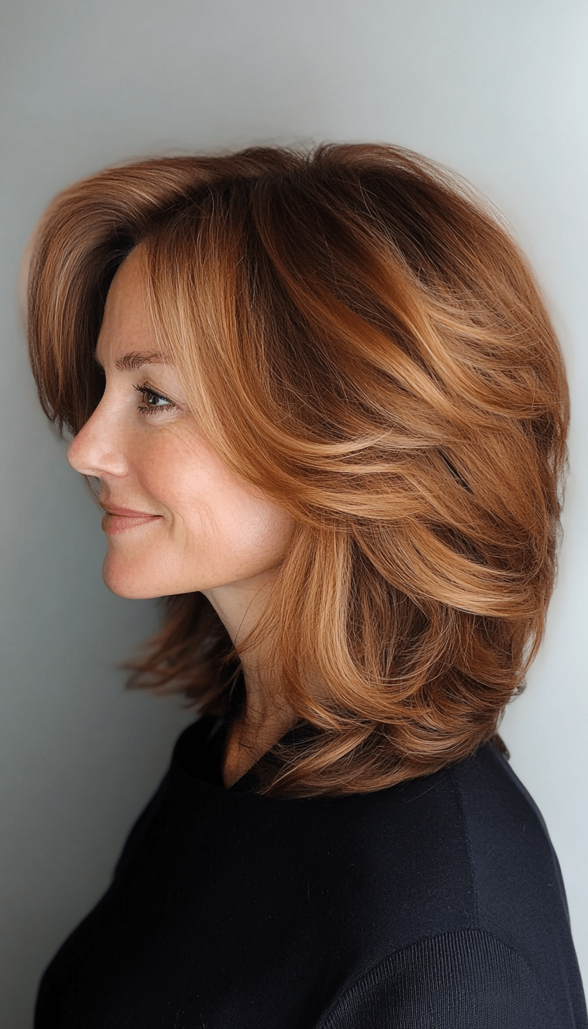 3. Shoulder-Length Shag in Medium Chestnut Brown (Layered Hairstyles For Older Women) - Layered Hairstyles For Older Women