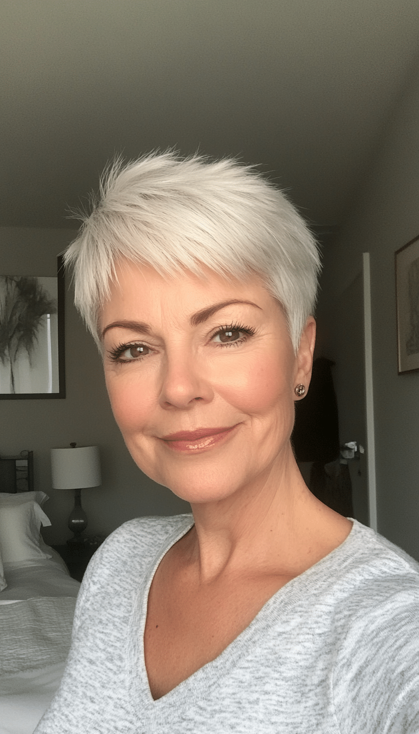 6. Tapered Pixie in Soft White (Hairstyles For Women Over 70) - Hairstyles For Women Over 70