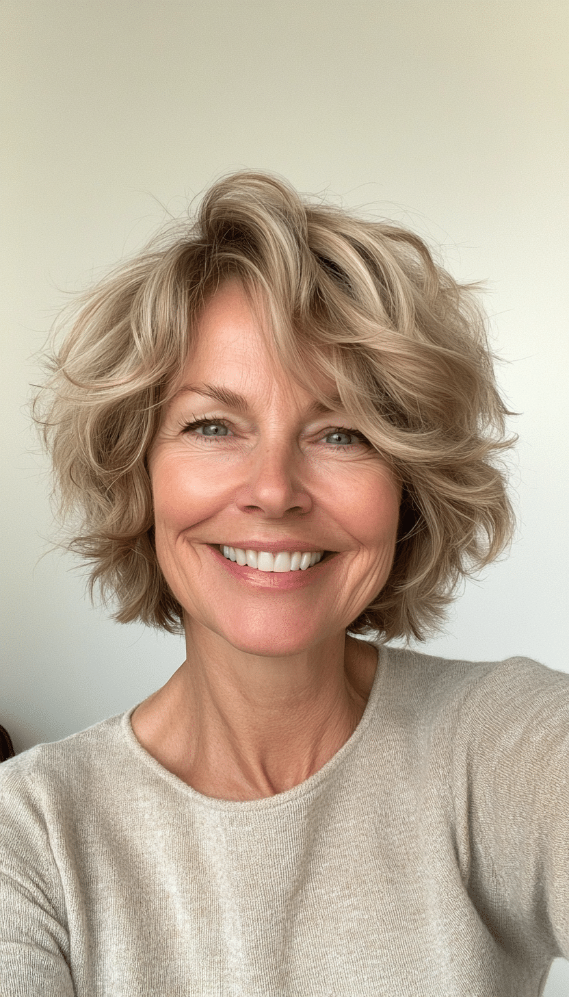 8. Textured Crop in Honey Blonde (Hairstyles For Women Over 70) - Hairstyles For Women Over 70