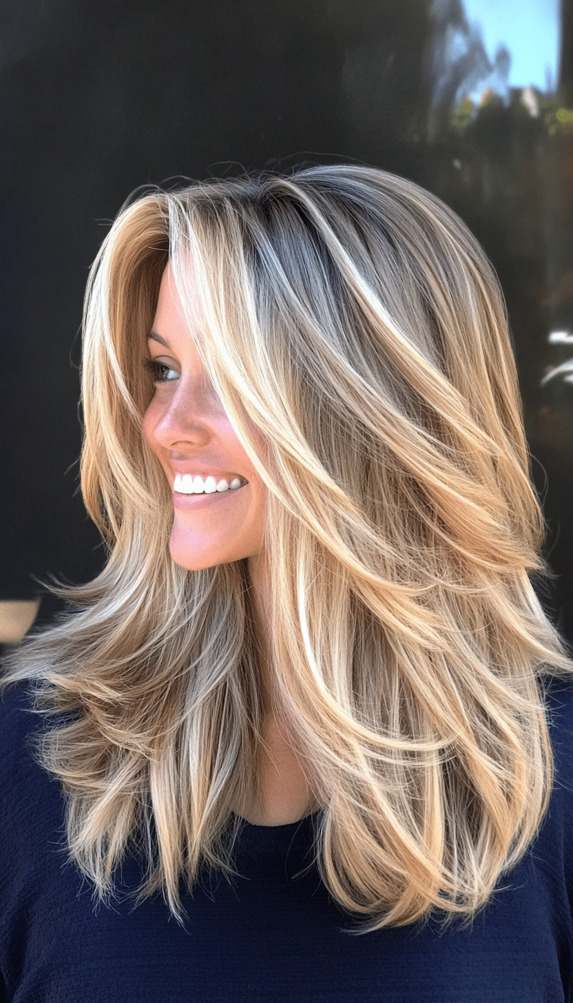 3. Windswept Layers with Sandy Blonde (Medium Layered Haircuts) - Medium Layered Haircuts