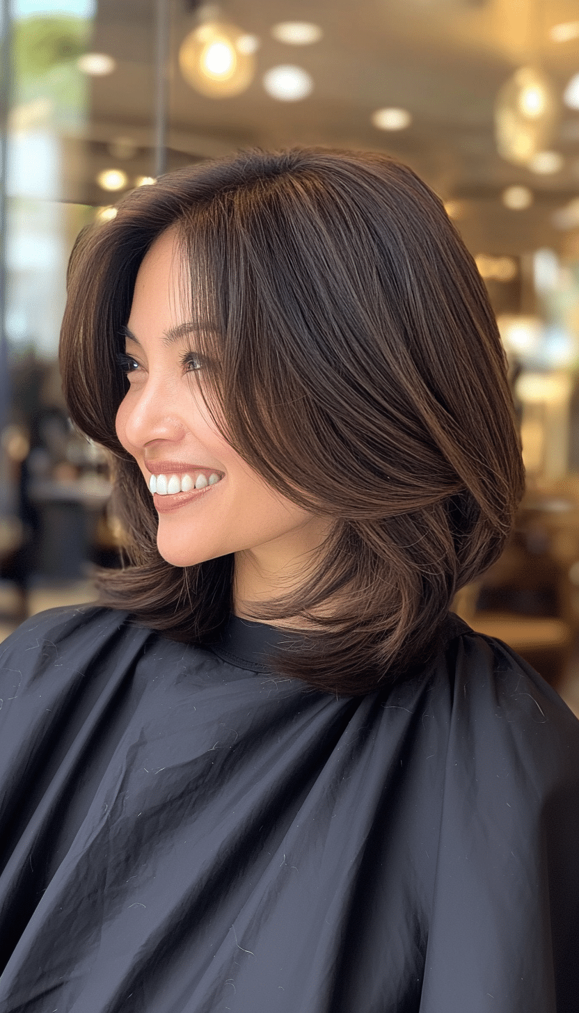 12. Layered Bob with Chocolate Brown (Medium Layered Haircuts) - Medium Layered Haircuts