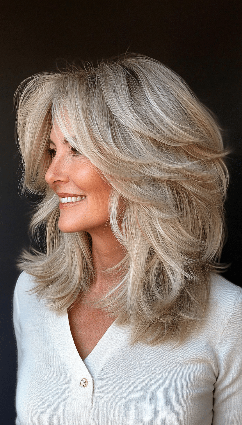 3. Collarbone-Length Soft Shag in Sandy Blonde (Shaggy Haircuts For Older Women) - Shaggy Haircuts For Older Women
