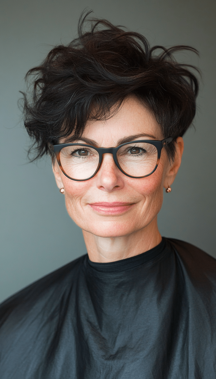 27. Soft Cropped Cut in Natural Black (Short Hairstyles For Women Over 70 With Glasses) - Short Hairstyles For Women Over 70 With Glasses