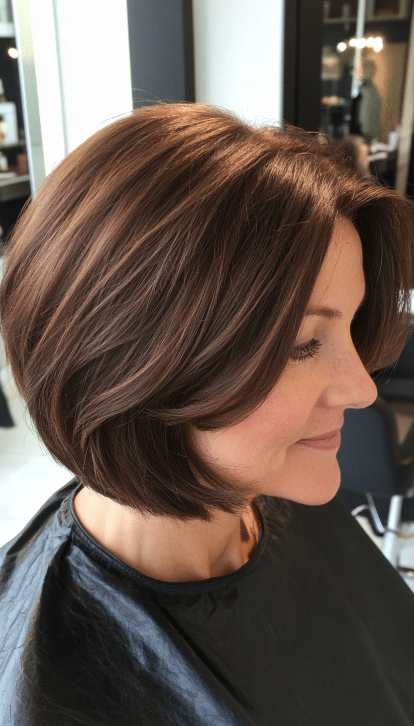 4. Classic French Bob in Espresso Brown (Short Hairstyles For Women Over 40) - Short Hairstyles For Women Over 40