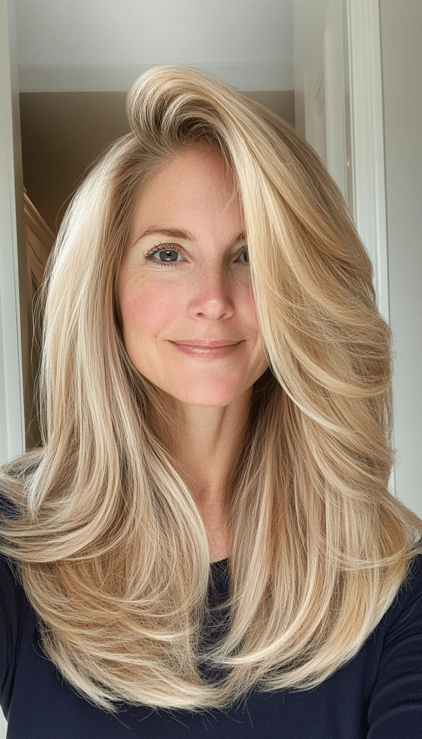 11. Face-Framing Layers in Honey Blonde (Layered Haircuts For Older Women) - Layered Haircuts For Older Women