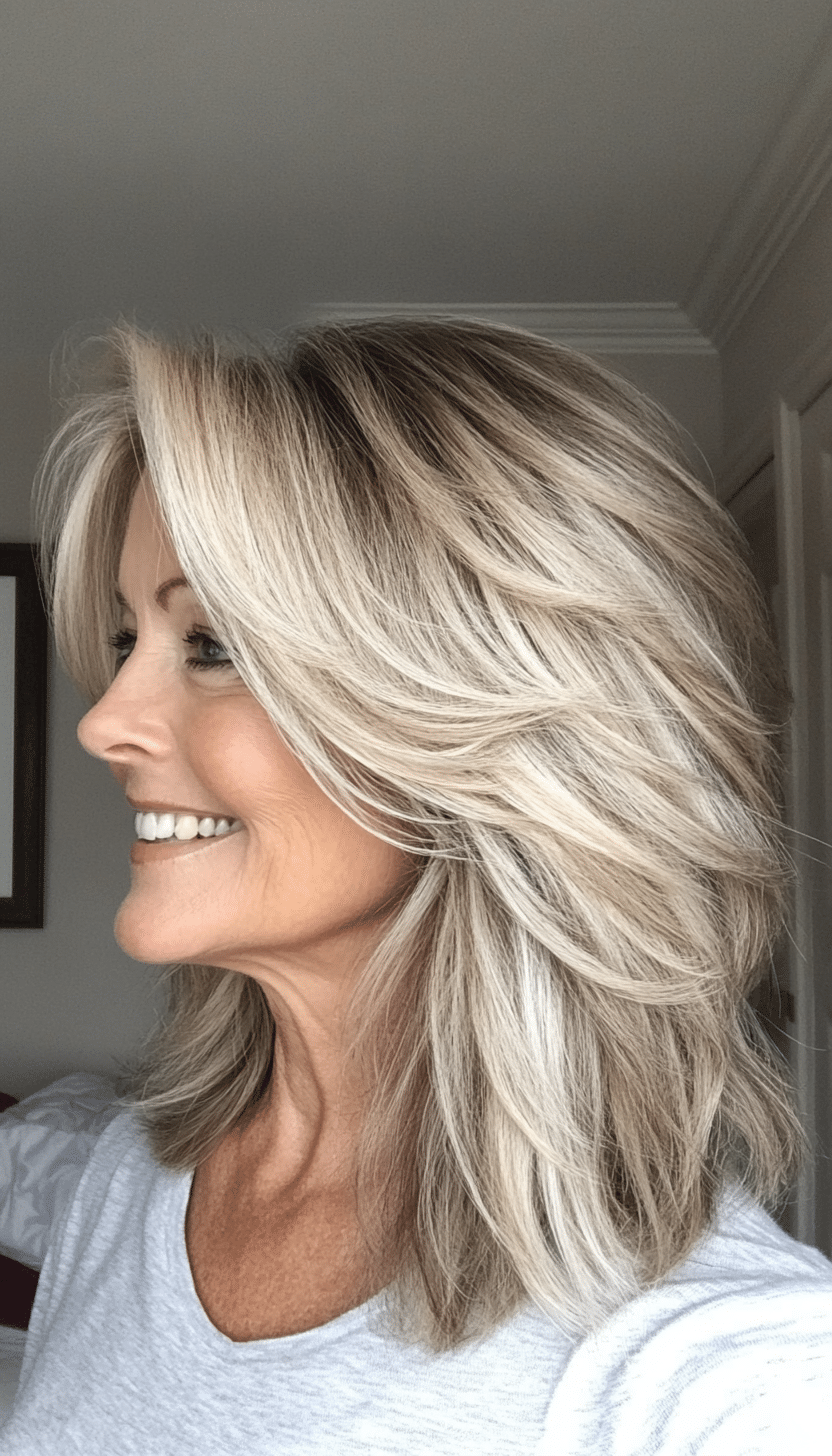 25. Tousled Medium Layers in Natural Dark Blonde (Layered Haircuts For Older Women) - Layered Haircuts For Older Women