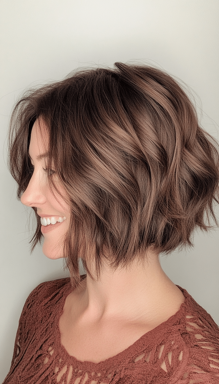 17. Dimensional Ash Brown Bob (Shaggy Bob Hairstyles For Fine Hair) - Shaggy Bob Hairstyles For Fine Hair
