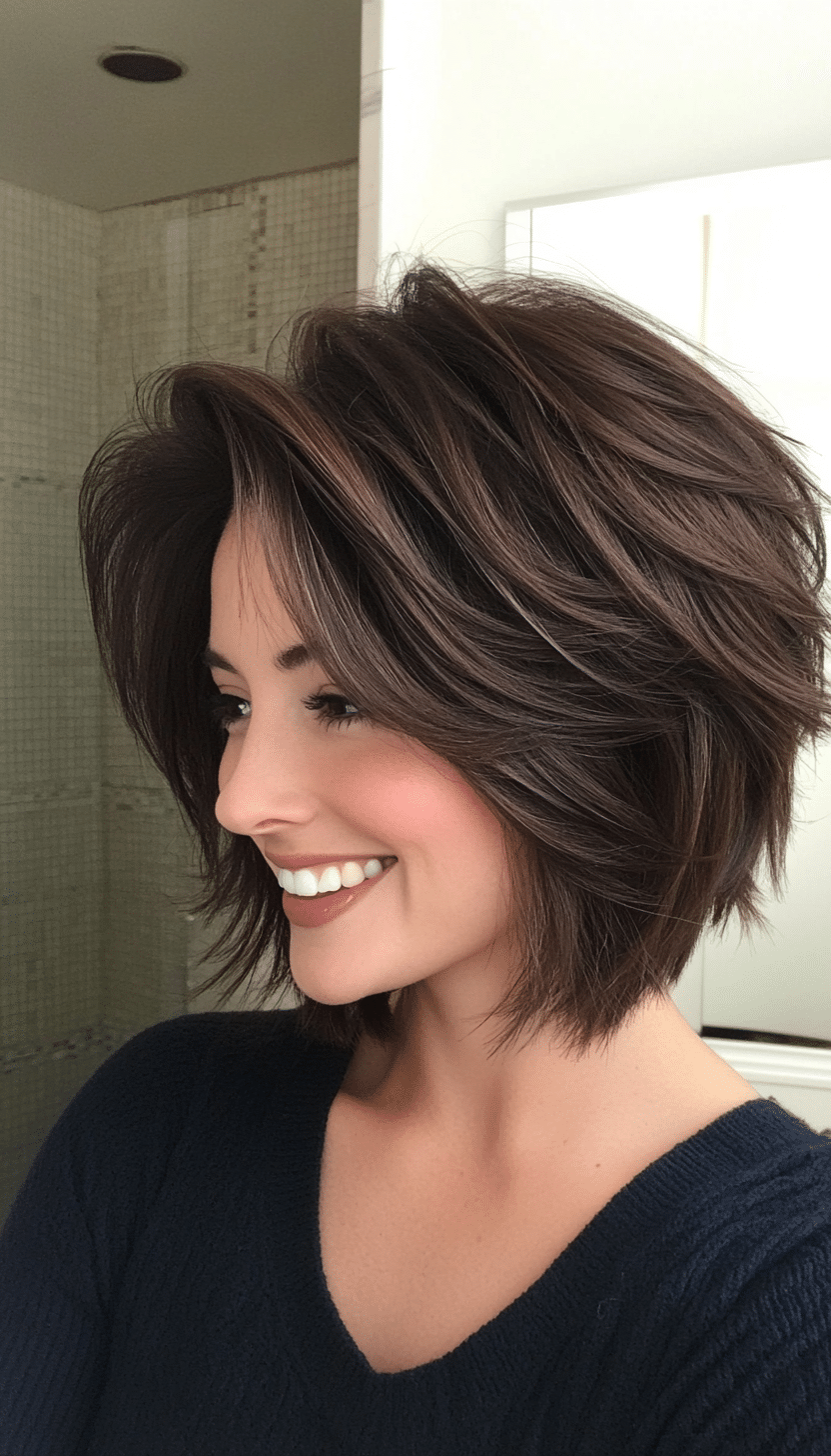 25. Dark Roast Layered Shag (Shaggy Bob Hairstyles For Fine Hair) - Shaggy Bob Hairstyles For Fine Hair