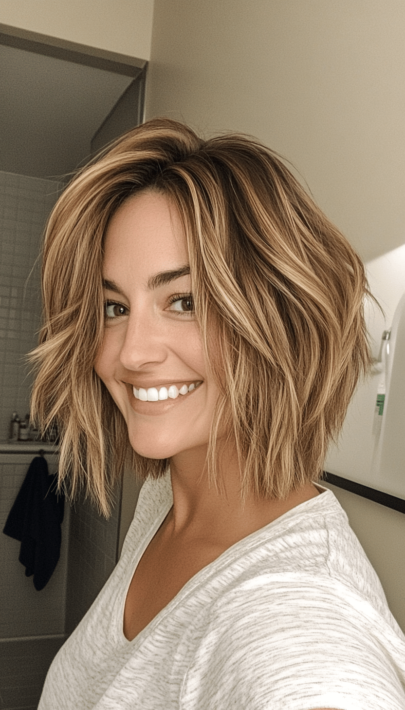 26. Bronzed Wheat Blended Bob (Shaggy Bob Hairstyles For Fine Hair) - Shaggy Bob Hairstyles For Fine Hair