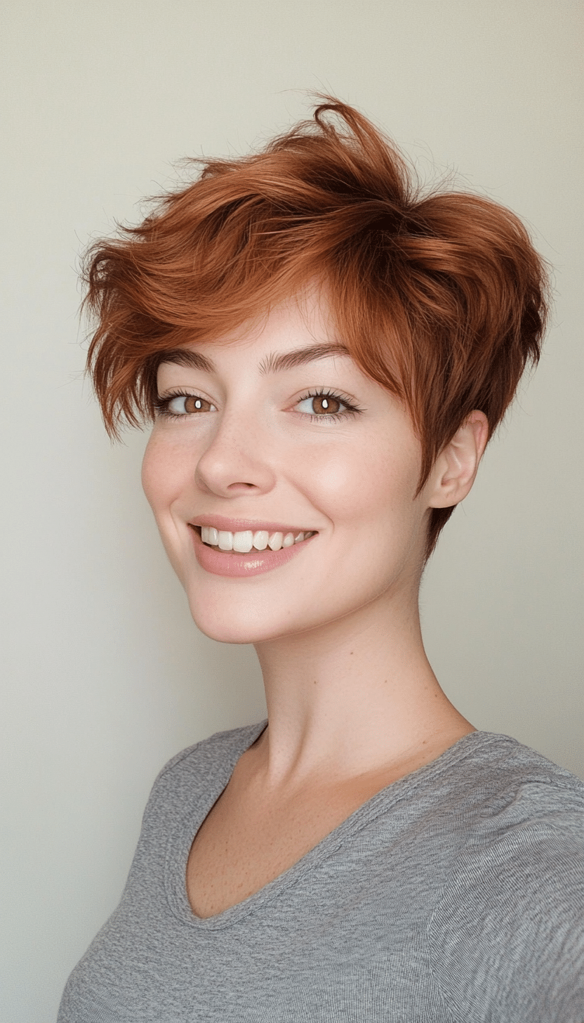 5. Soft Auburn Undercut Pixie with Wispy Layers (Undercut Pixie Hairstyles) - Undercut Pixie Hairstyles