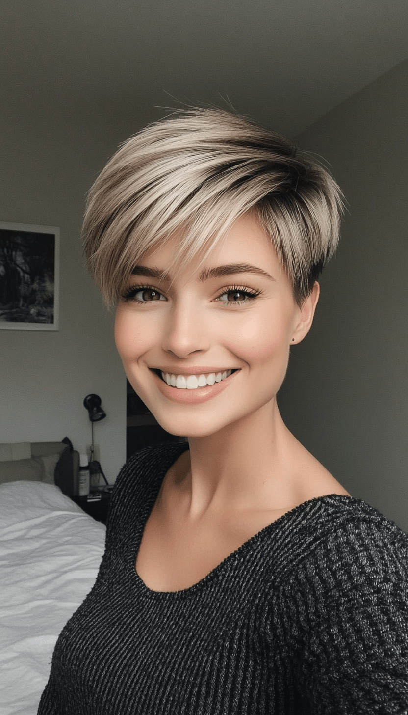 3. Textured Crop with Dark Ash Blonde (Short Haircuts For Women With Straight Hair) - Short Haircuts For Women With Straight Hair
