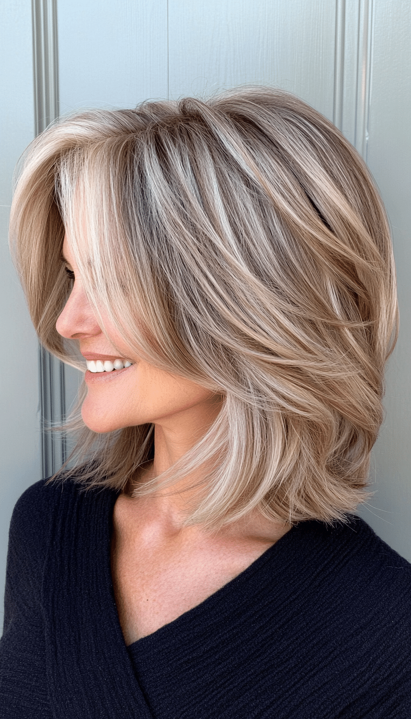 3. Textured Bob in Medium Ash Brown (Layered Bob Haircuts For Women Over 50) - Layered Bob Haircuts For Women Over 50
