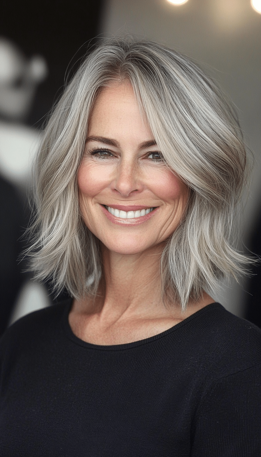 2. Collarbone-Length Lob in Ash Blonde (Haircuts For Women Over 50 With Fine Hair) - Haircuts For Women Over 50 With Fine Hair